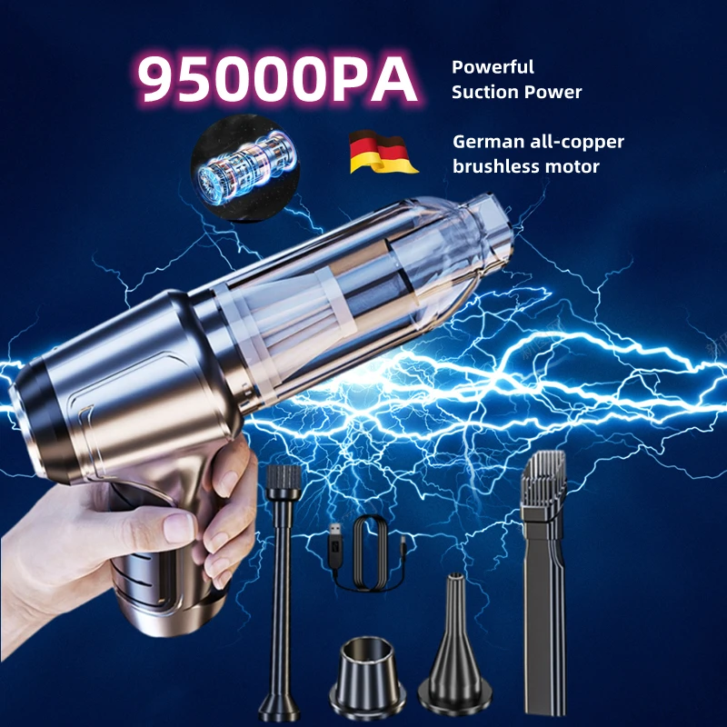 95000PA Powerful Wireless Handheld Car Vacuum Cleaner Air Blower 3in1 Portable Cleaning Machine for Car Car Accessories
95000PA Powerful Wireless Handheld Car Vacuum Cleaner Air Blower 3in1 Portable Cleaning Machine for Car Car Accessories