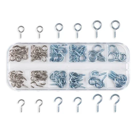 100pcs/lot Assortment Kits DIY Small Tiny Iron Screw Eye Pin Eyelets Bail Peg Threaded Iron Clasps Hooks Wall Hanger Tool
100pcs/lot Assortment Kits DIY Small Tiny Iron Screw Eye Pin Eyelets Bail Peg Threaded Iron Clasps Hooks Wall Hanger Tool