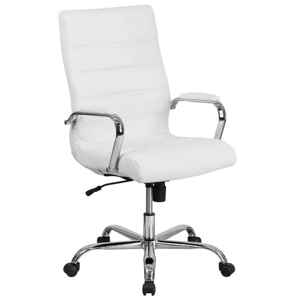 High Back White LeatherSoft Executive Swivel Office Chair With Chrome Frame and Arms Freight Free Office Desk Chairs Stool
High Back White LeatherSoft Executive Swivel Office Chair With Chrome Frame and Arms Freight Free Office Desk Chairs Stool
