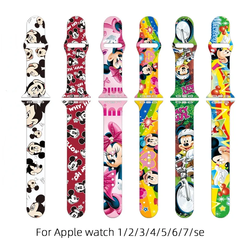 Disney Mickey Minnie Mouse Cartoon Printed Silicone Strap for Apple Watch Band S7/6/5/4/3/2/1 SE 38/40/41mm 42/44/45mm Bracelet
Disney Mickey Minnie Mouse Cartoon Printed Silicone Strap for Apple Watch Band S7/6/5/4/3/2/1 SE 38/40/41mm 42/44/45mm Bracelet
