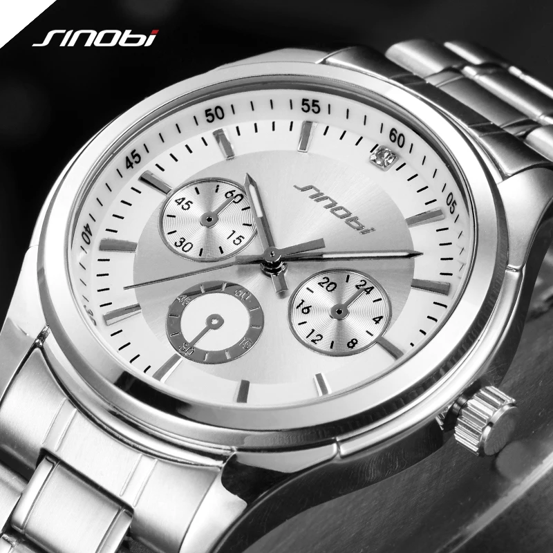 

SINOBI Fashion Design Mens Watches Original Top Man's Quartz Wristwatches Brand Gifts Clock for Male Watch Relogio Masculino