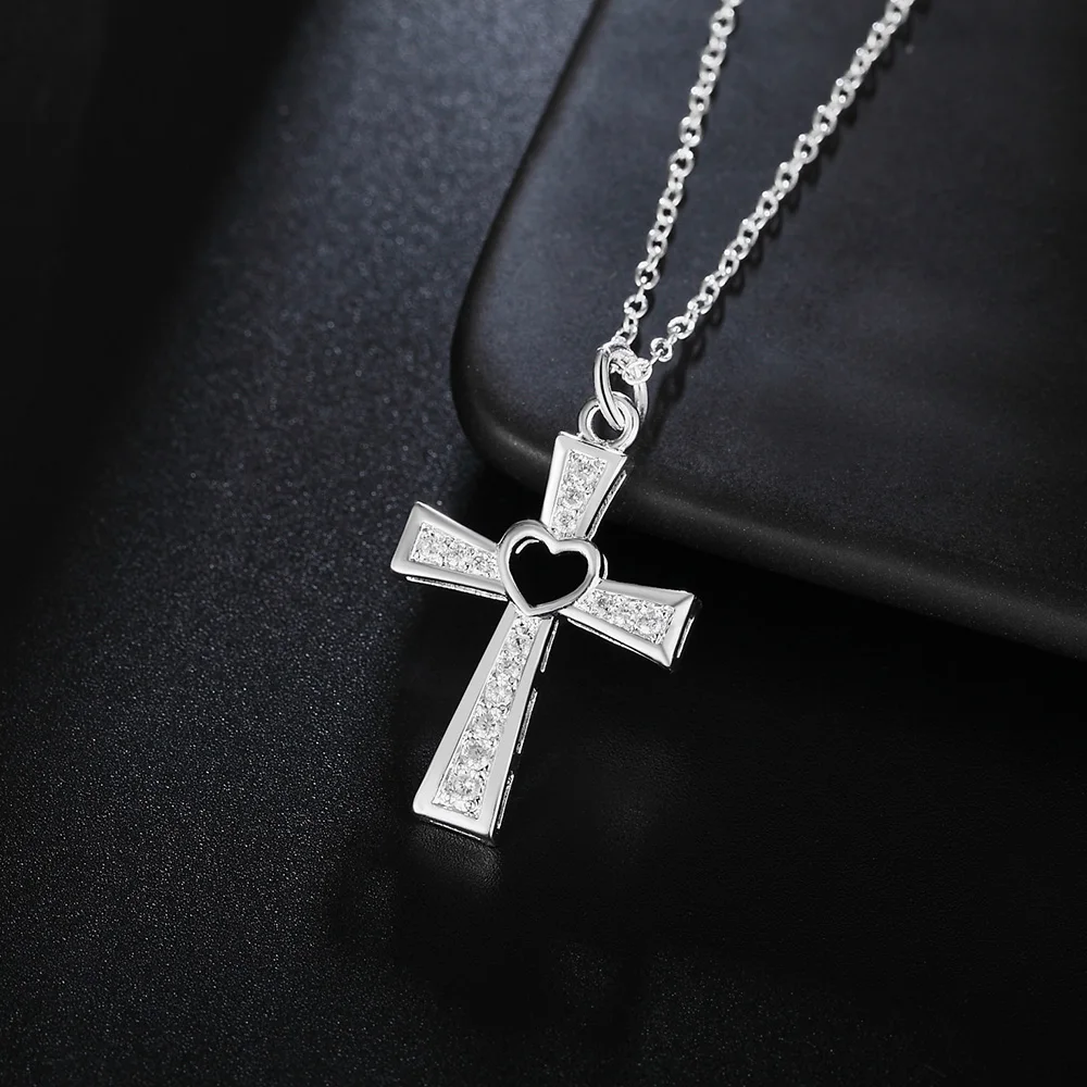 Hot fashion 925 Stamp Silver color Necklace For Women luxury Wedding Jewelry Wild crystal cross pendant chain neckalce gift
Hot fashion 925 Stamp Silver color Necklace For Women luxury Wedding Jewelry Wild crystal cross pendant chain neckalce gift