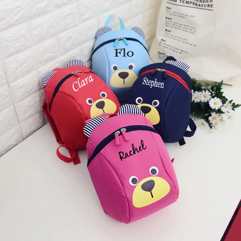 

Personalized Children's Backpack Cartoon Cute Baby Anti Loss Backpack For Boys And Girls Kindergarten Teddy Bear Backpack