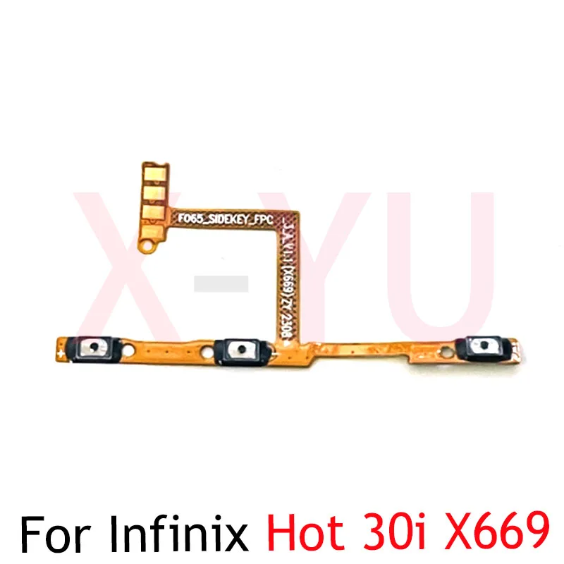 

10PCS For Infinix Hot 20 20S 30 30i X6826 X6827 X6831 X669 Power On Off Switch Volume Side Button Flex Cable Repair Parts