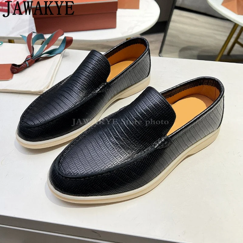 

Casual Formal Loafers Flat Shoes Women 35-46 Plus Size Real Leather Rubber Sole Slip-on Shoes Quality Suits Walk Flat Shoes Men