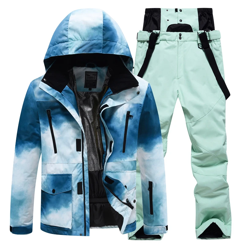 

-30 ℃ men's and women's skiing suit windproof and waterproof skiing suit Outdoor and indoor winter warmth preservation