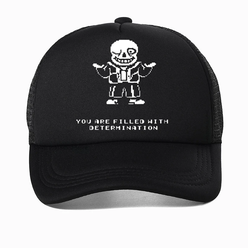 

Anime Undertale Sans Cosplay Baseball cap 3D Classic Men Women Snapback hats Summer Mesh Trucker Caps Casquette