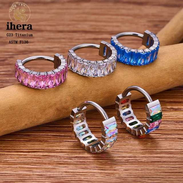 Boucles d'Oreilles Rondes en Titane G23 pour Femme, Clip Brcorporelle, Piercing, Tragus, Cartilage, Helix, Accessoires Bijoux, 16G 2