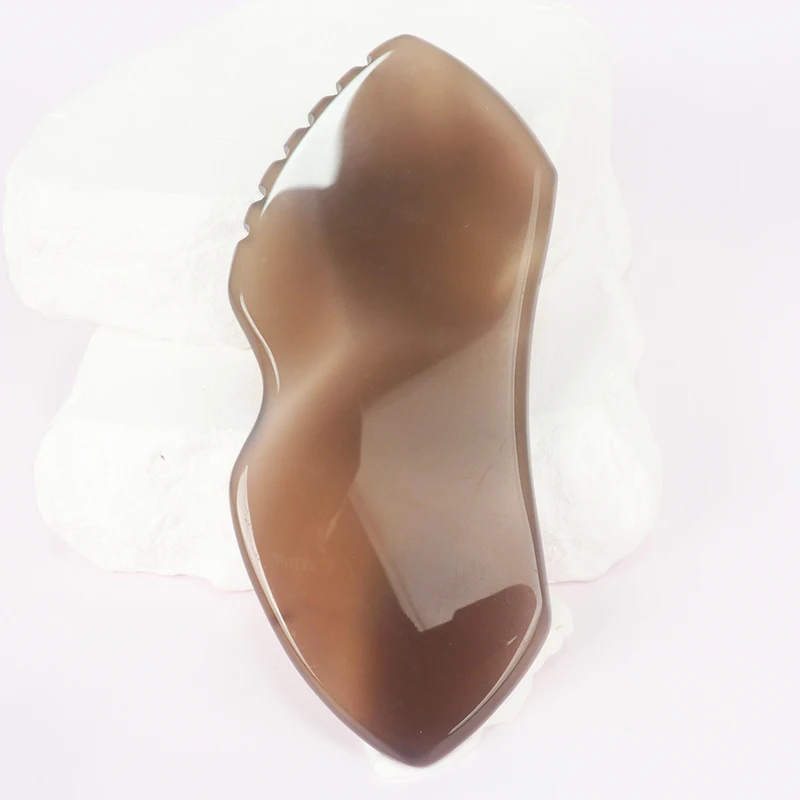

Agate Face Gua Sha Tool Natural Carnelian Crystal Stone Skin Care Sawtooth Massager Neck Body Scraping Board Beauty Product