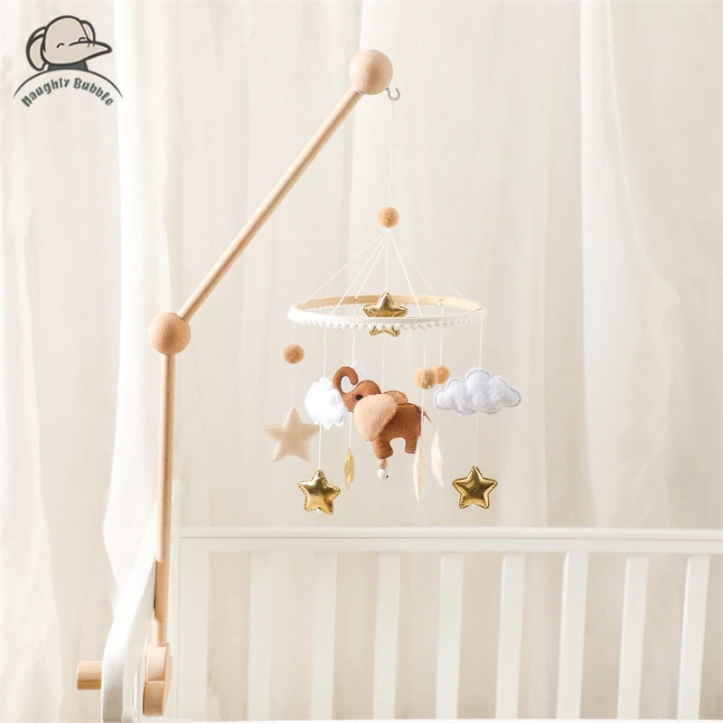 

Baby Rattle Toy 0-12 Months Felt Wooden Mobile Newborn Music Box Crochet Bed Bell Hanging Toys Holder Bracket Infant Crib Toy