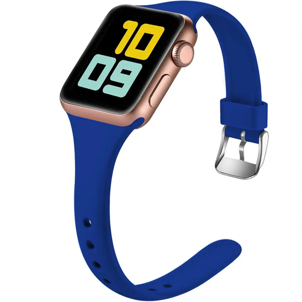 Ремешок силиконовый для Apple Watch band 44 мм 40 38 42 iWatch 3 4 5 6 SE спортивный браслет apple watch