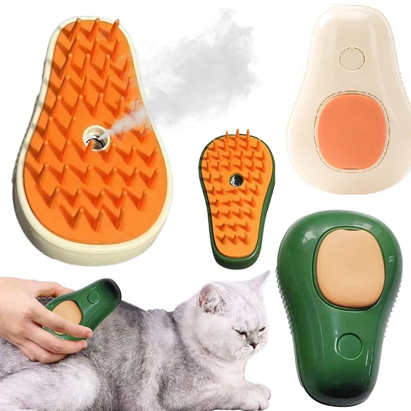 

Cat Steam Brush Electric Spray Cat Hair Brush Pet Dog Steamer Brush Cat Massage Pet Grooming Cat Hair Brush Milky White