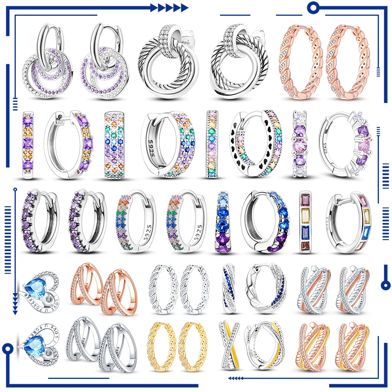 925 Sterling Silver Round Hoop Earring DIY Jewelry 2023 New in Colorful Zircon Earring Original Trend Women Luxury Gift Hot sale 
925 Sterling Silver Round Hoop Earring DIY Jewelry 2023 New in Colorful Zircon Earring Original Trend Women Luxury Gift Hot sale