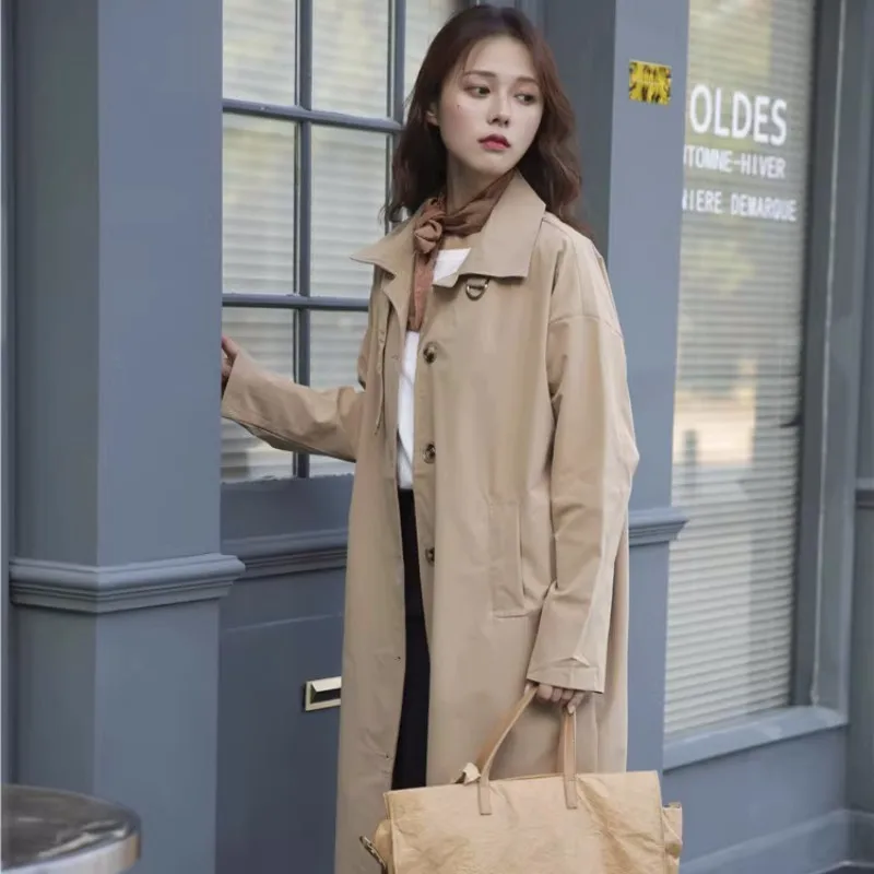 European And American Style Outerwear For Women In Autumn And Winter 2023, High-End Khaki Single Breasted Mid Length Loose Fitti
European And American Style Outerwear For Women In Autumn And Winter 2023, High-End Khaki Single Breasted Mid Length Loose Fitti