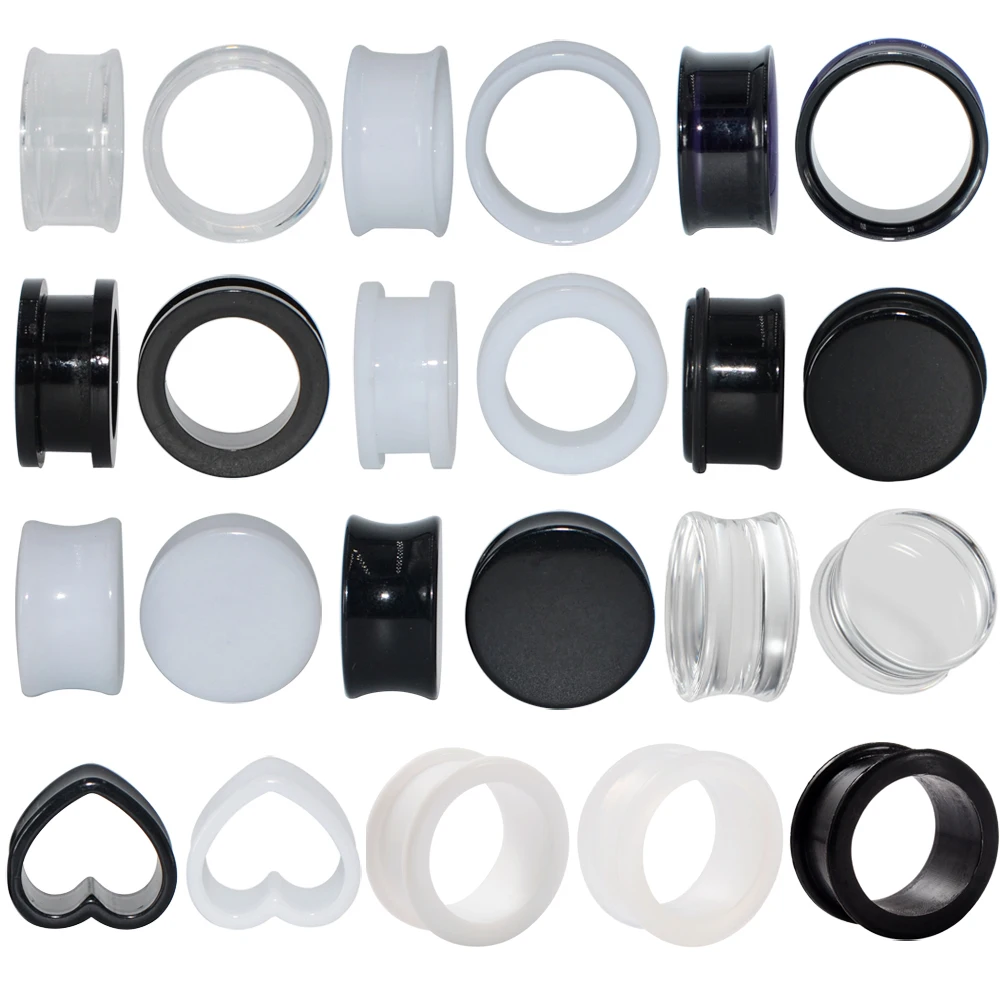 2pcs Ear Tunnel Plug White Black Clear Acrylic Double Flare Ear Gauges Saddle Expander Stretcher Body Jewelry
2pcs Ear Tunnel Plug White Black Clear Acrylic Double Flare Ear Gauges Saddle Expander Stretcher Body Jewelry