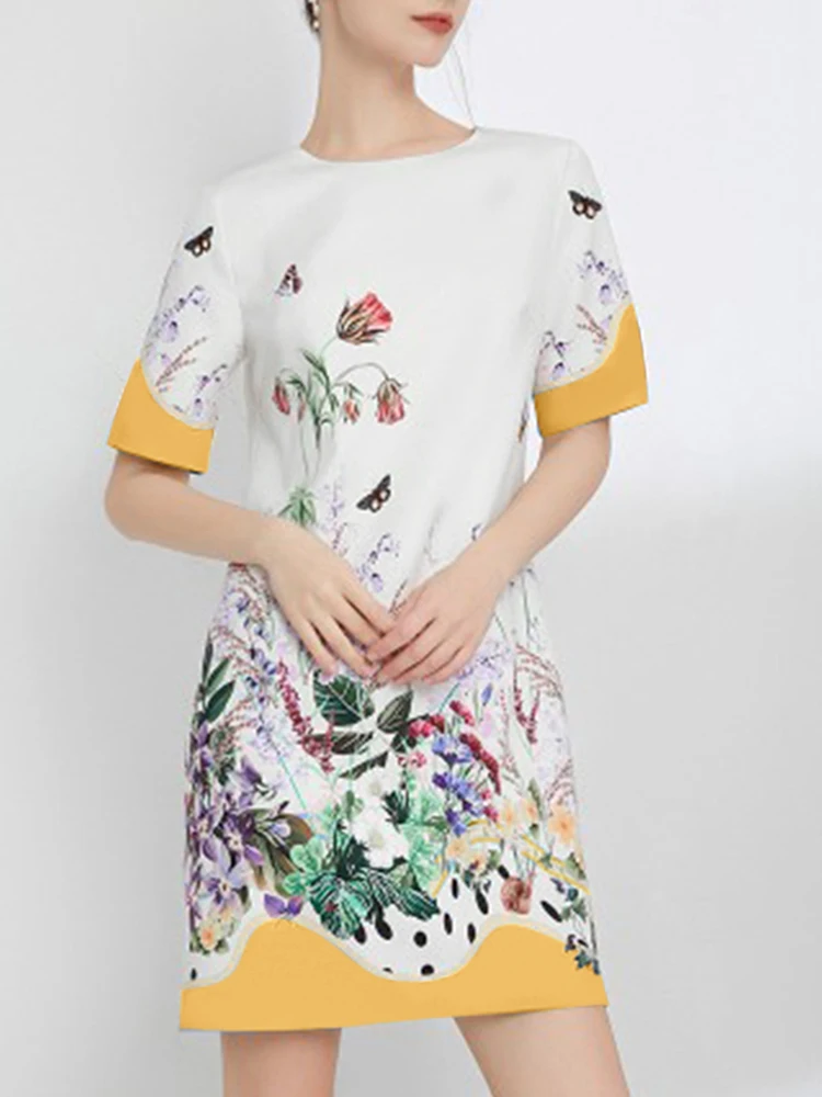 

Платье ZANZEA женское с цветочным принтом, модный винтажный Мини Сарафан с круглым вырезом и коротким рукавом, повседневная одежда, лето 2024