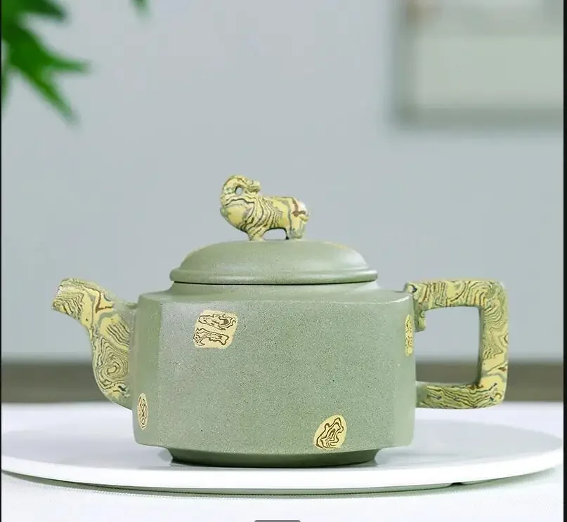 

China Yixing Purple Clay Teapot 300ml Green Teapot Tea Kettle Tea Maker Teaware Coffee Table Tea Making Tools Handmade Teapots
