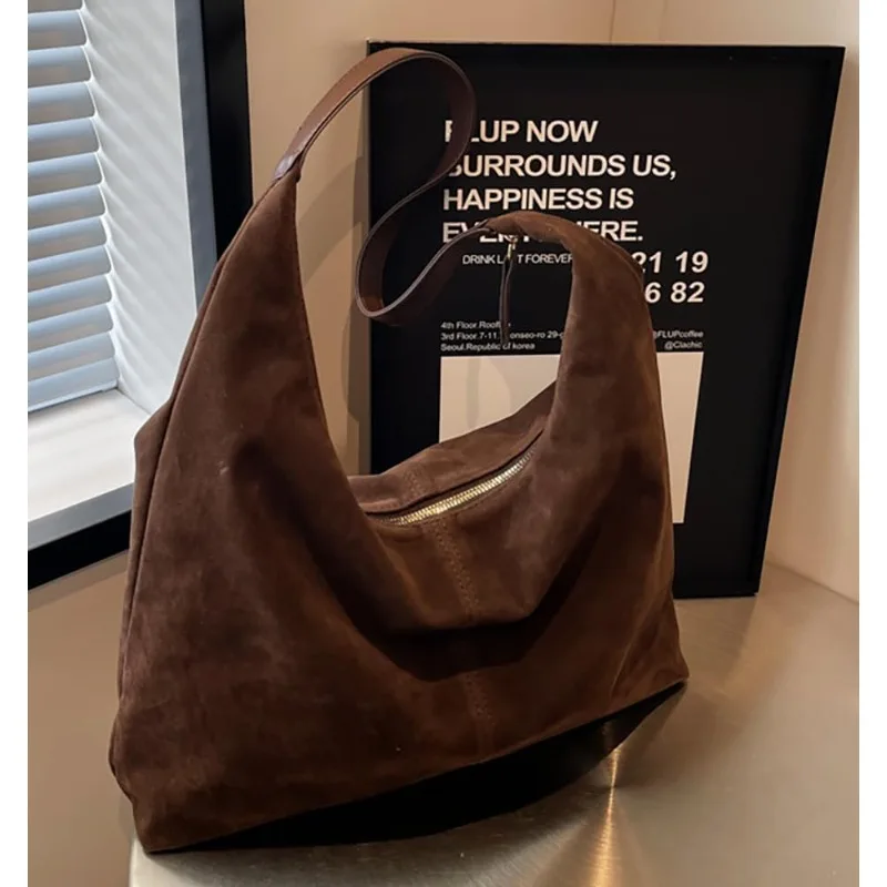 Women Suede Shoulder Bag Large Capacity Hobo Bags Handbag with Zipper Slouchy Bag Commuter Travel Bag Purses and Handbags 15 S043fce6735484c1daddd7ab374966710r