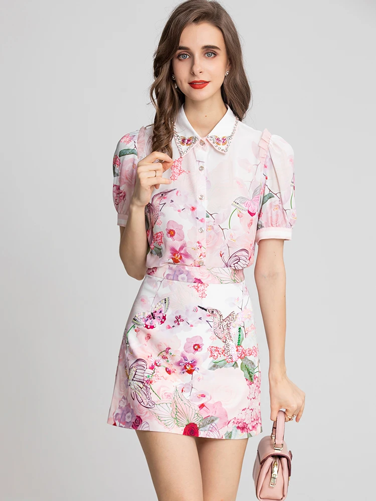 MoaaYina Fashion Runway Summer Pink Skirts Set Women Short sleeve Beading Flower Print Shirts and Skirts Two Pieces Suit
MoaaYina Fashion Runway Summer Pink Skirts Set Women Short sleeve Beading Flower Print Shirts and Skirts Two Pieces Suit