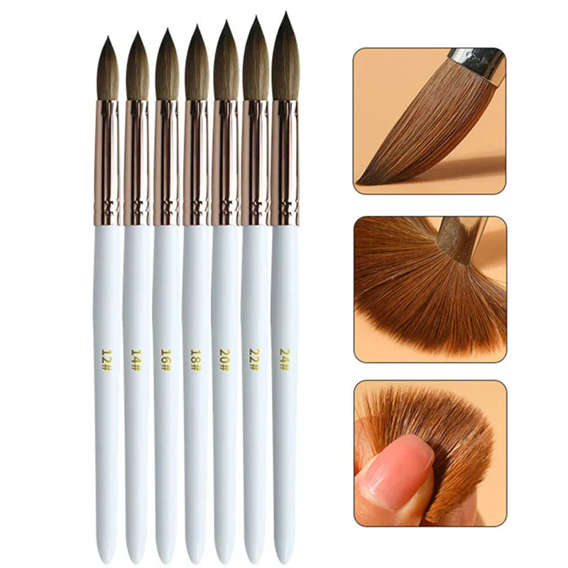 

MIFANXI 7 Style 99.99% Kolinsky Nail Art Sculpture Carving Brush Liquid Powder Flower Drawing Design Painting Pen