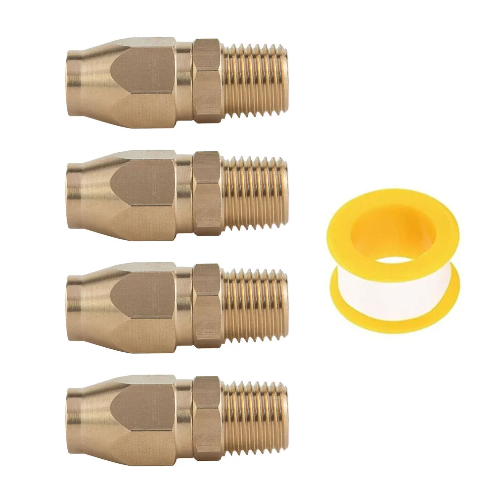 

4set 1/4Inch Air Hose Repair Kit Brass Gold Connector Reusable Hose Splicer 2.36 X 1.97 X 0.79 Inches For PVC PE Plastic Hoses