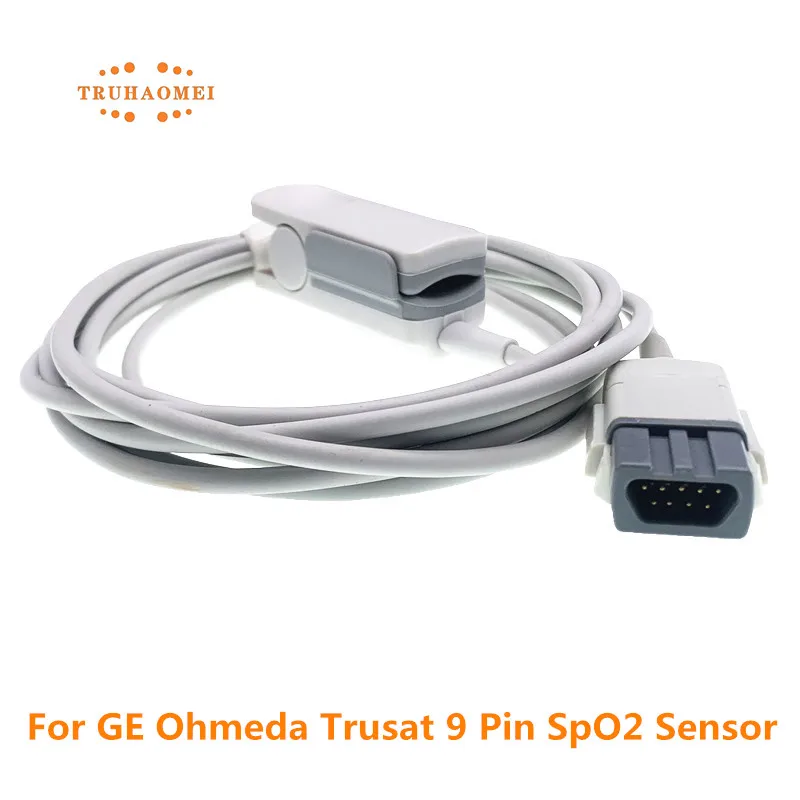 

SpO2 Sensor For GE Ohmeda Trusat 9 Pin Pulse Oximeter All Sizes Adult Child Neonates Type SAO2 Probe OXY-F4-MC OXYTIP TECH