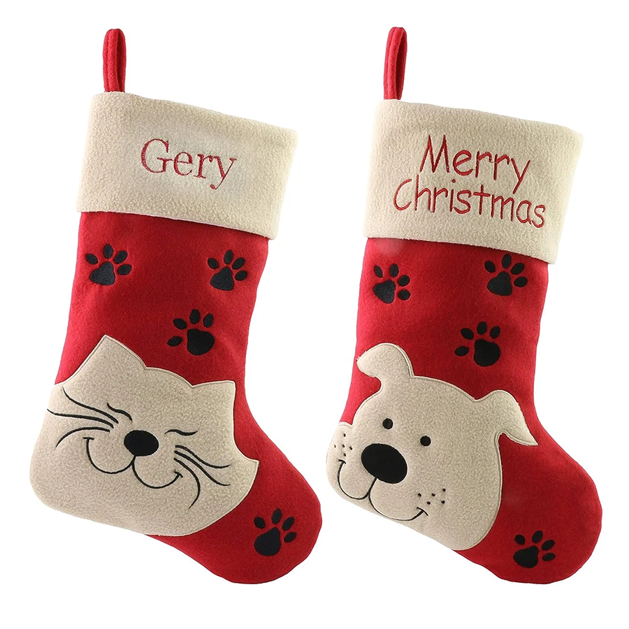 46cm Christmas Stockings Embroidered Dog Snowflake Linen Fleece Cuff Socks Ornaments for Xmas Tree Hanging Decor Party Gifts Bag
46cm Christmas Stockings Embroidered Dog Snowflake Linen Fleece Cuff Socks Ornaments for Xmas Tree Hanging Decor Party Gifts Bag