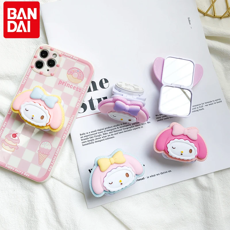 

My Melody Finger Grip Mobile Phone Holder Expanding Stand Grip with Mirror Support Anti-Fall Foldable Universal Phone Bracket