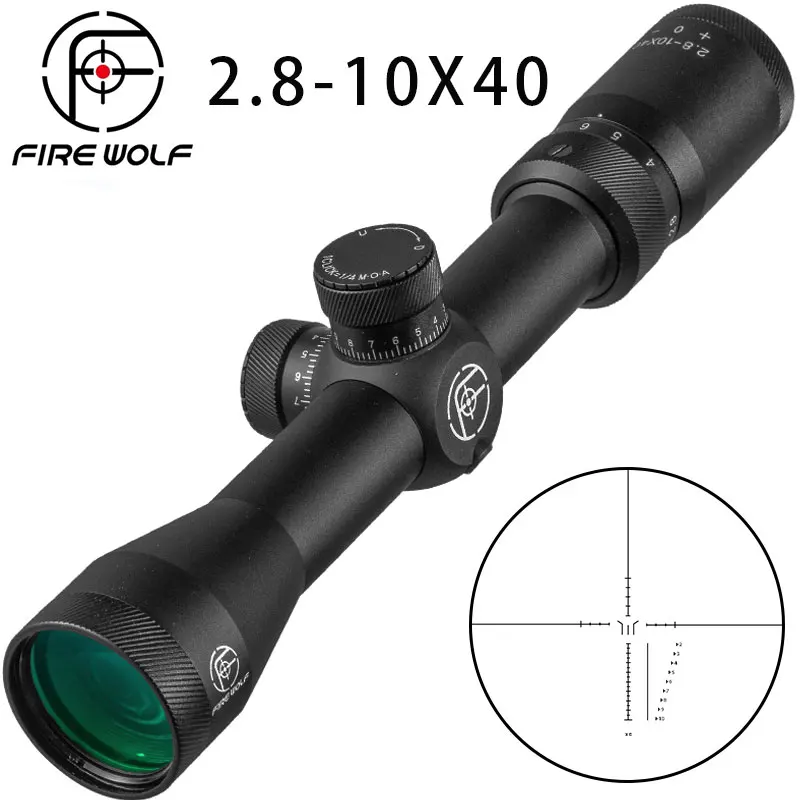 

2.8-10X40 Riflescope Hunting Green Reticle Optical Sight Hunting Rifle Scope Tactical Optics Airsoft Air Guns Scopes