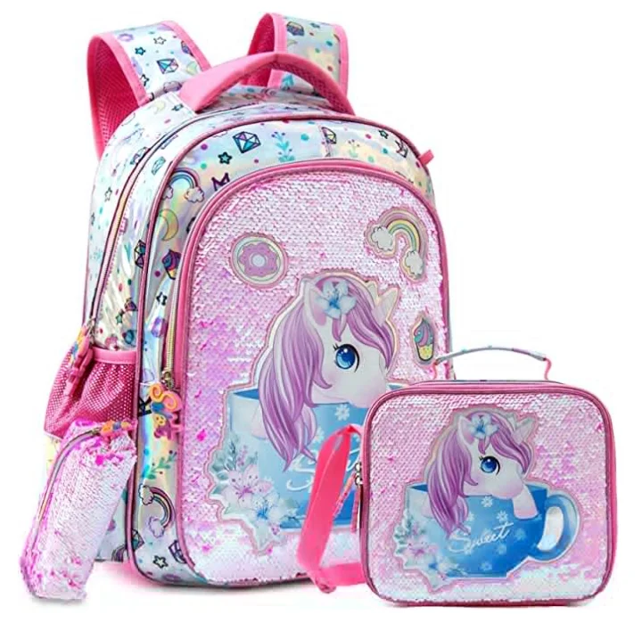 Unicorn School Backpack Sequine Backpack Kids school Backpack Girls School bag Bookbag Set with Lunch bag and Pen Bag for Girls
Unicorn School Backpack Sequine Backpack Kids school Backpack Girls School bag Bookbag Set with Lunch bag and Pen Bag for Girls