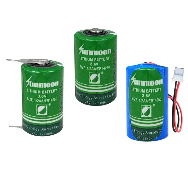 

SUNMOON ER14250 3.6V ER 14250 1/2AA Disposable Lithium Battery for PLC industrial Pump Temperature Instrument Alarm Batteries