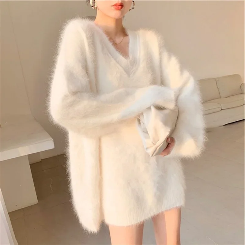 2023 Winter Gentle Style Mink Velvet Women's Sweater Sweet Oversize Pull Sweater Women Lazy Loose Korean New Warm Sweater Tops
2023 Winter Gentle Style Mink Velvet Women's Sweater Sweet Oversize Pull Sweater Women Lazy Loose Korean New Warm Sweater Tops