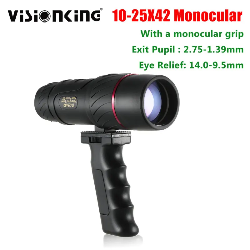 

Visionking 10-25X42 Professional Monocular Bak4 Roof Prism Telescope Long Range Birdwatching Camping Guide Scope With Gripod