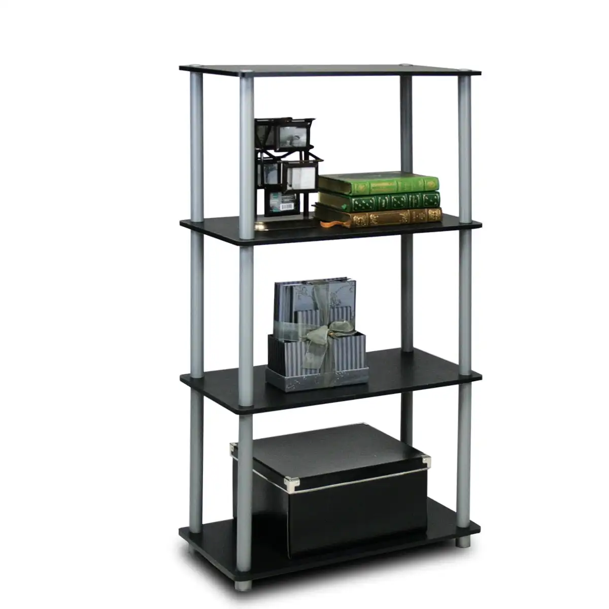 Furinno Durable 23.6 W x 11.4 D x 43.25 H 4-Shelf Freestanding Shelving Unit, Black and Gray
Furinno Durable 23.6 W x 11.4 D x 43.25 H 4-Shelf Freestanding Shelving Unit, Black and Gray