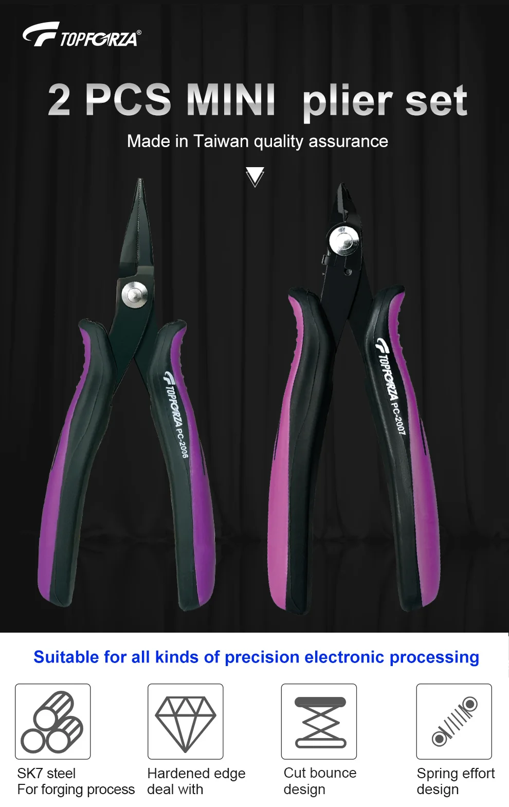 Generic Side Cutter Diagonal Cutting Long Nose Pliers Set Nose Snip Jewelry Plier DIY Nippers