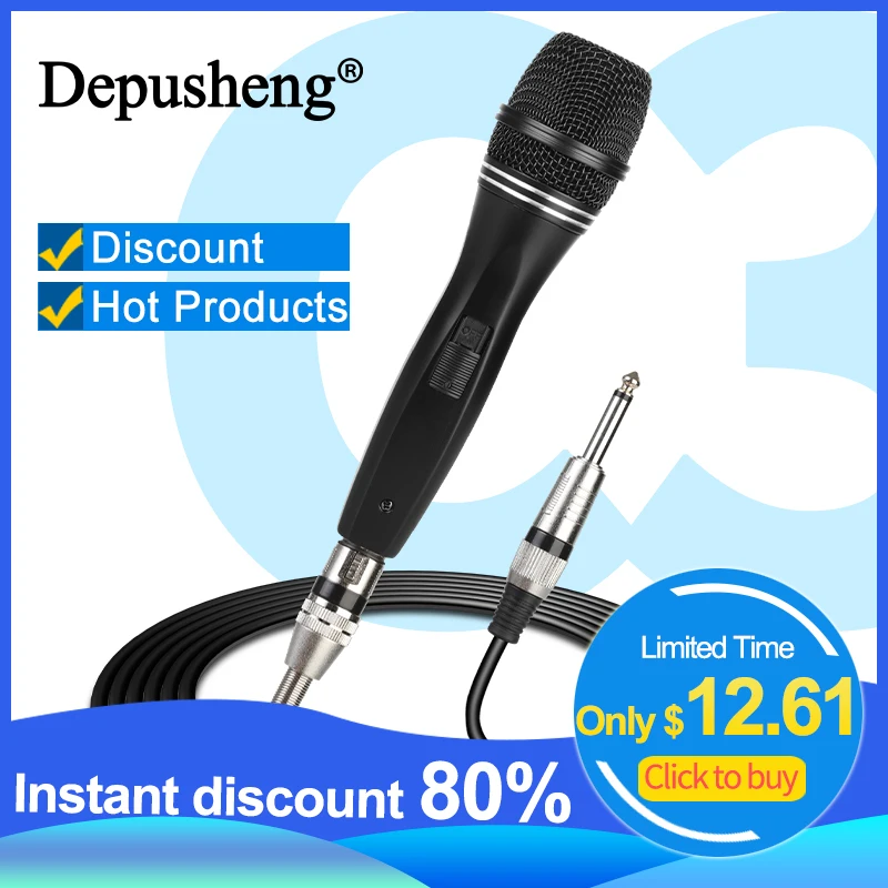 Wired Microphone Depusheng C3 Handheld Professional Karaoke Mic With XLR to 6.35mm Jack 5m Cable For DJ Studio KTV Outdoor Party
Wired Microphone Depusheng C3 Handheld Professional Karaoke Mic With XLR to 6.35mm Jack 5m Cable For DJ Studio KTV Outdoor Party