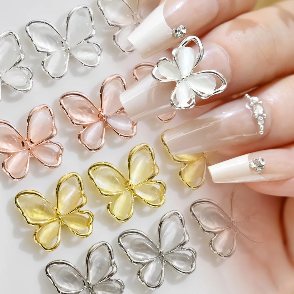 10Pcs 3D Crystal Cat Eye Butterfly Nail Art Charms Rose Gold/Silver/Gray Rhinestones 13*14mm Alloy Jewelry Nail Part Accessories
10Pcs 3D Crystal Cat Eye Butterfly Nail Art Charms Rose Gold/Silver/Gray Rhinestones 13*14mm Alloy Jewelry Nail Part Accessories
