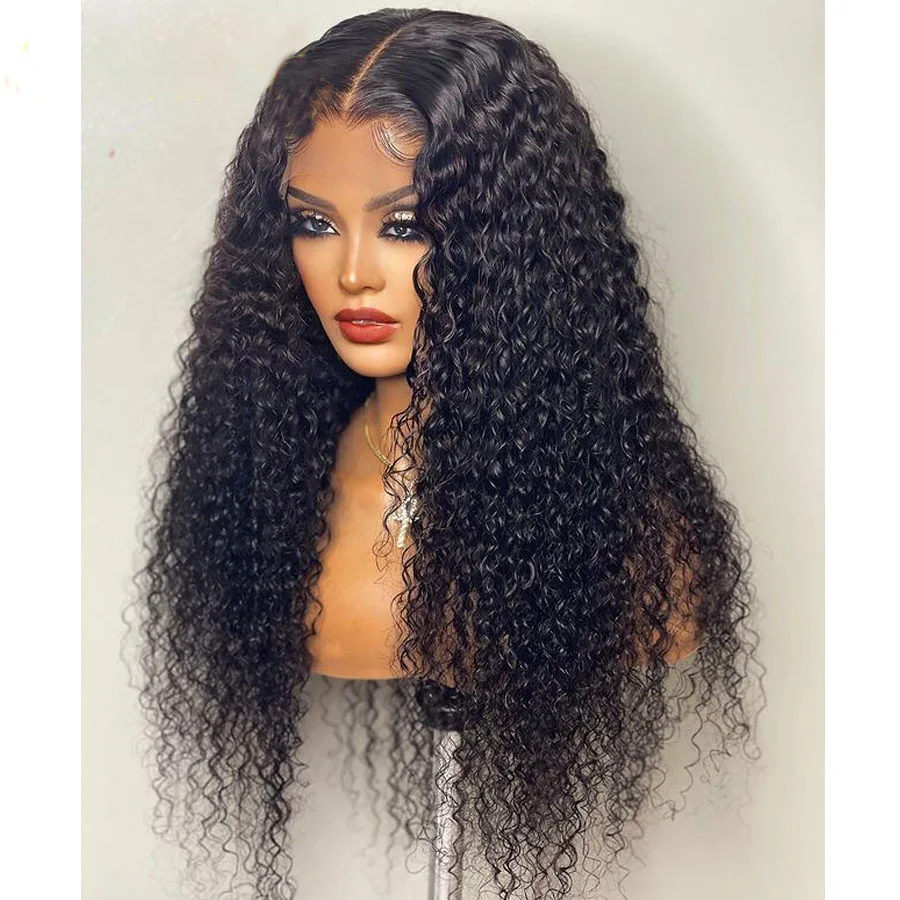 PrepluckedSoft 180Density Long Kinky Curly Natural Black Lace Front Wig For African Women BabyHair Heat Resistant Fiber Glueless 
PrepluckedSoft 180Density Long Kinky Curly Natural Black Lace Front Wig For African Women BabyHair Heat Resistant Fiber Glueless