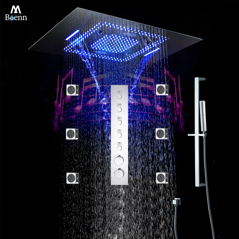M Boenn 31 ×23 Inch Large Music Shower Head Luxury Hotel Black Shower System Set Bathroom Faucets Touch-tone Thermostatic Mixer
M Boenn 31 ×23 Inch Large Music Shower Head Luxury Hotel Black Shower System Set Bathroom Faucets Touch-tone Thermostatic Mixer