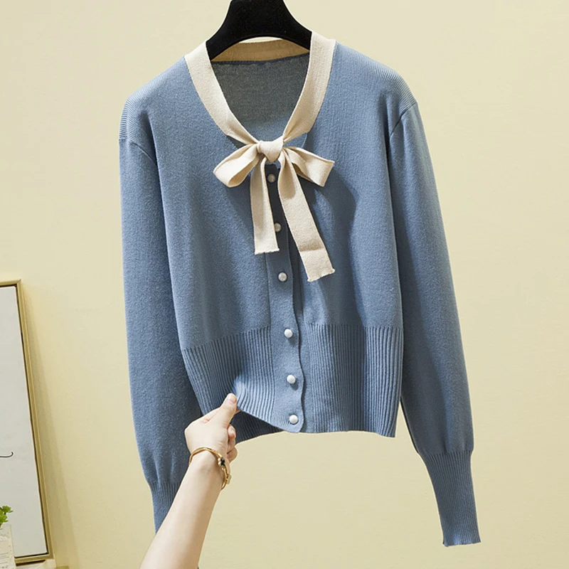 Korean Style Lace-Up Bow Long Sleeve Top Cardigan Women Knitted Sweater 2022 Autumn Winter Womens Clothes Button Cardigans Mujer
Korean Style Lace-Up Bow Long Sleeve Top Cardigan Women Knitted Sweater 2022 Autumn Winter Womens Clothes Button Cardigans Mujer