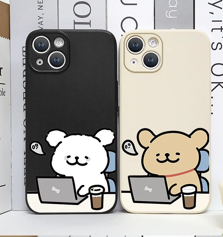 Cute Cartoon Animal Working Dog Couple Paired Phone Case for IPhone 16 15 14 11 Pro Max 13 12 Mini XR XS X 7 8 14Plus Soft Cover Cute Cartoon Animal Working Dog Couple Paired Phone Case for IPhone 16 15 14 11 Pro Max 13 12 Mini XR XS X 7 8 14Plus Soft Cover