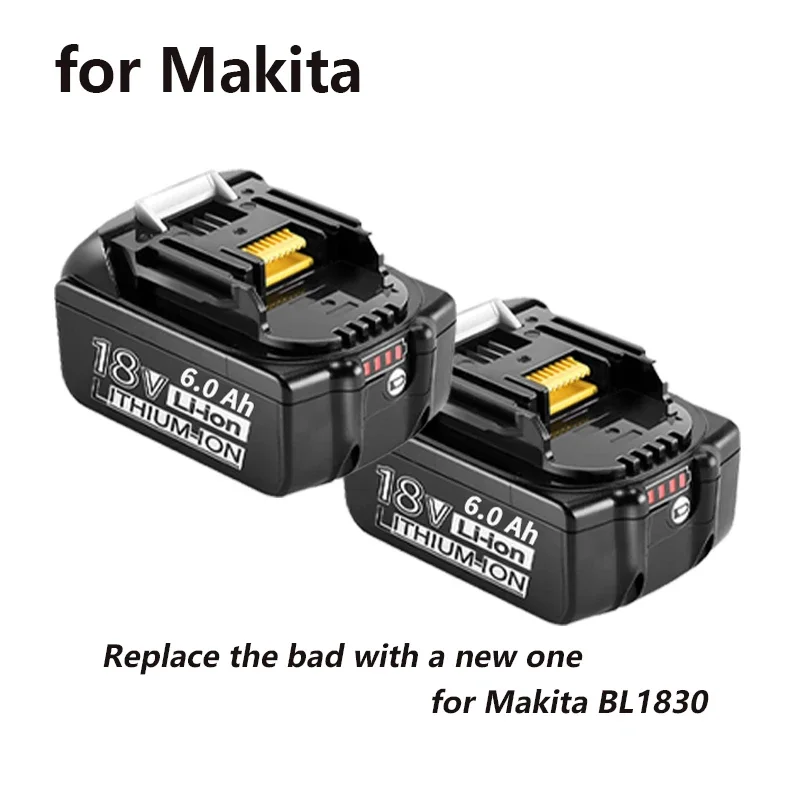 For 18V Makita Battery 6000mAh Rechargeable Power Tools Battery with LED Li-ion Replacement LXT BL1860B BL1860 BL1850
For 18V Makita Battery 6000mAh Rechargeable Power Tools Battery with LED Li-ion Replacement LXT BL1860B BL1860 BL1850