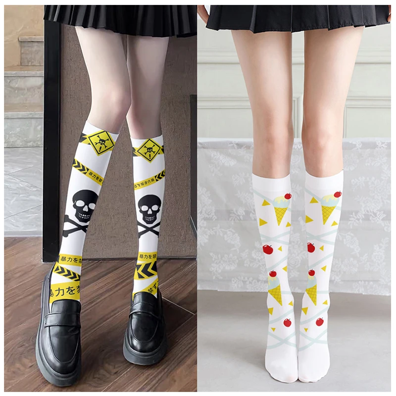 Sweet Japanese Harajuku Women's Stockings Summer Thin 3D Printing Lolita Two-Dimensional Knee-High Silk Calf Socks
Sweet Japanese Harajuku Women's Stockings Summer Thin 3D Printing Lolita Two-Dimensional Knee-High Silk Calf Socks