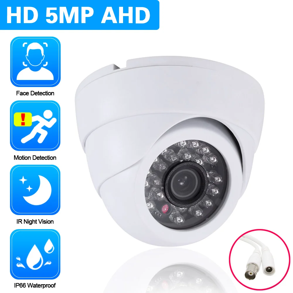 

5MP AHD Analog Dome Security Camera Outside Waterproof Face Detection CCTV Video Surveillance Camera BNC 1080P Monitoring Cam