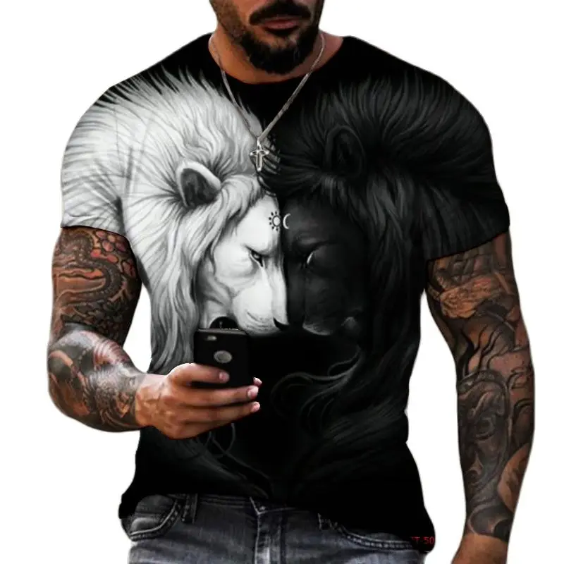 Men's Fashion Top Animal Series 3D Printing Round Neck Sports Loose Casual Large Fitness Short Sleeve Street Cool T-shirt Summer
Men's Fashion Top Animal Series 3D Printing Round Neck Sports Loose Casual Large Fitness Short Sleeve Street Cool T-shirt Summer