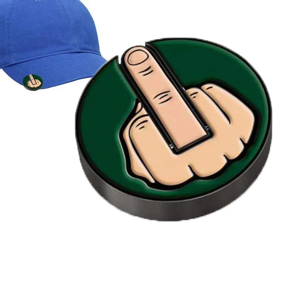 

Funny Middle Finger Golf Ball Marker Gifts Metal Removable Golf Caps Clips Golf Ball Position Mark Golfer