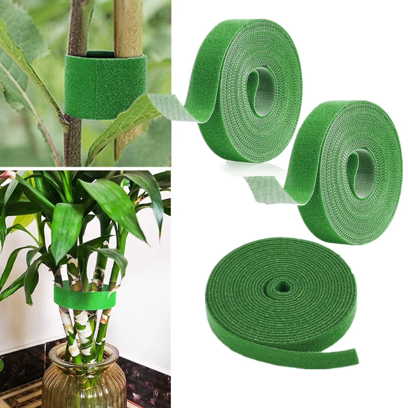 

1/3Pcs 2M Green Garden Twine Plant Ties Nylon Plants Bandage Fastener Tape Hook Loop Bamboo Cane Wrap Support Accessories