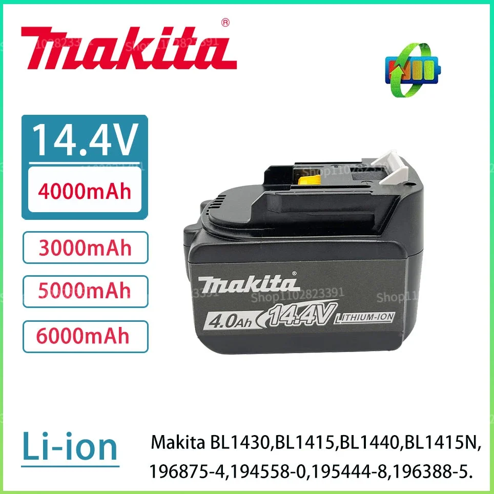 

Makita 14.4V 4.0AH 6.0AH Rechargeable Lithium-ion Battery LED Indicator for BL1430 BL1415 BL1440 196875-4 194558-0 195444-8