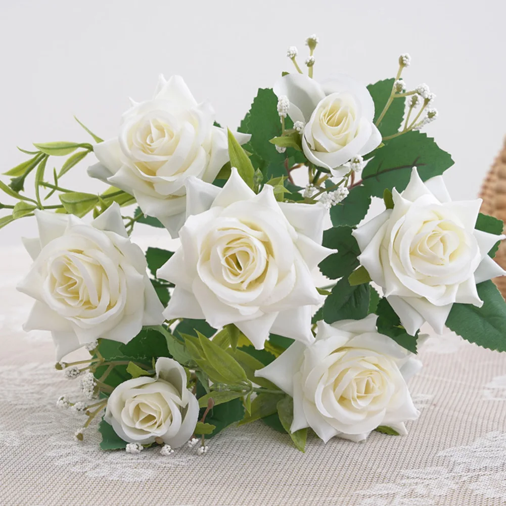Artificial Rose Flower 7 Head Fake Rose Flower Simulated Plastic Roses Flower Multi Color Party Wedding Yard Garden Decoration
Artificial Rose Flower 7 Head Fake Rose Flower Simulated Plastic Roses Flower Multi Color Party Wedding Yard Garden Decoration