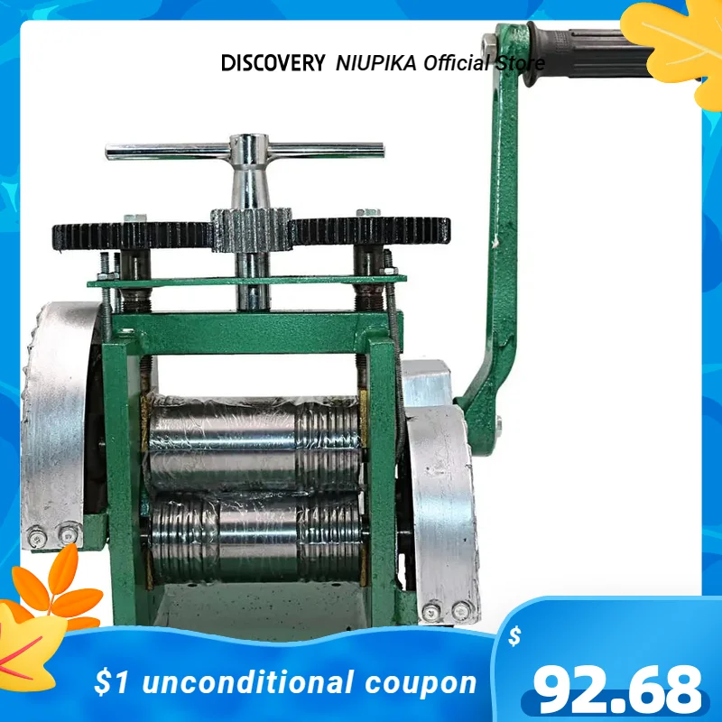 

Manual Rolling Mill Machine Stainless Alloy Assembled Jewelry Metal Wire Reducing Thickness Press Tablett Green DIY Tool